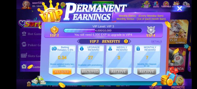 luck 97 game vip level perment earnings